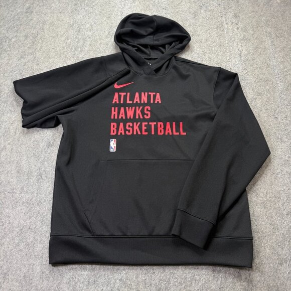 Atlanta Hawks Nike Hoodie Men M Black DRI-FIT Pullover Performance Sweatshirt - Picture 2 of 14